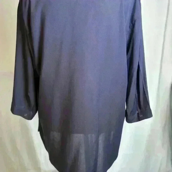 Dark Blue V-Neck Blouse (Size XL) - Picture 4 of 8